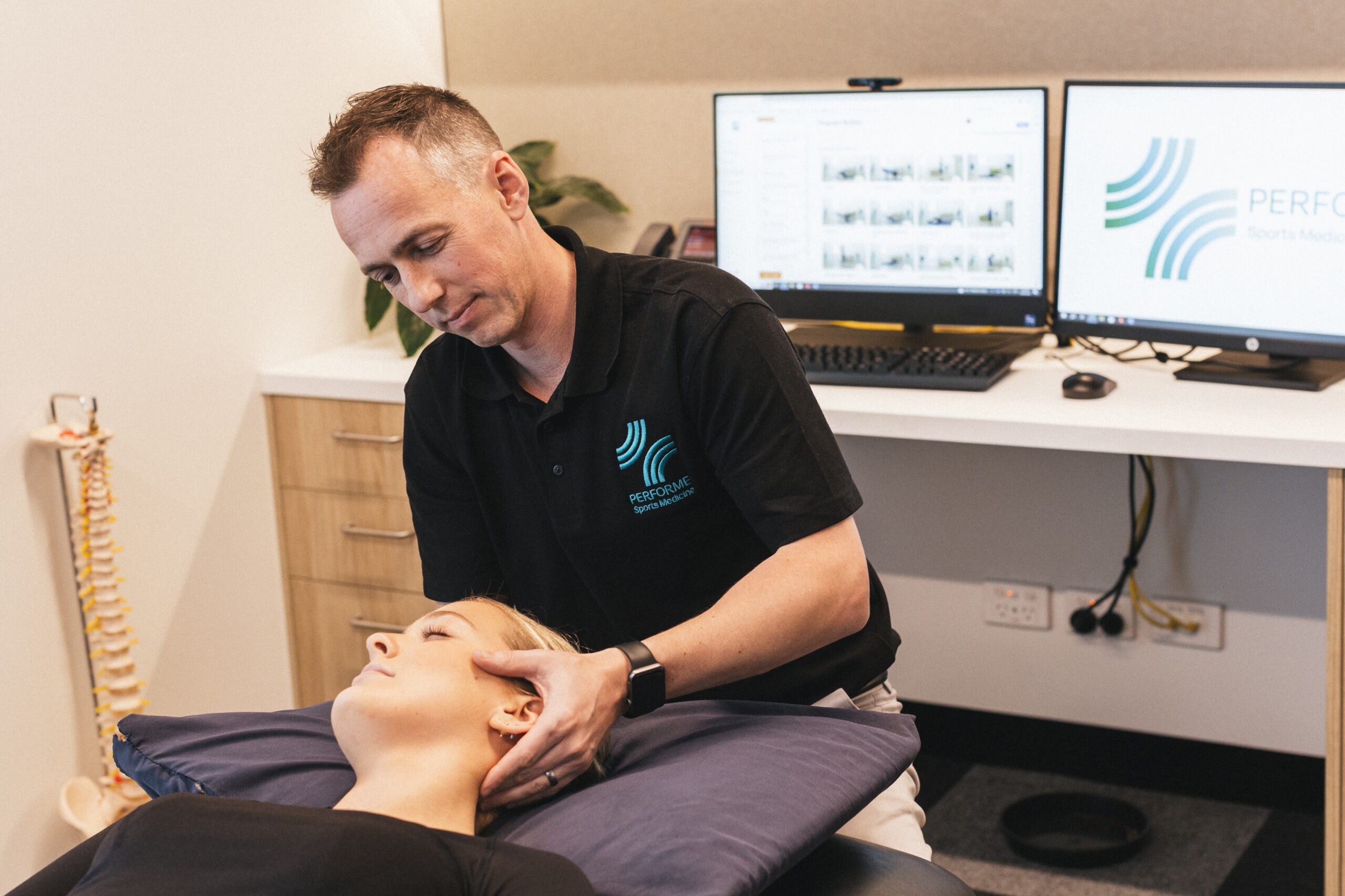 Treatment in progress at Performe Sports Medicine